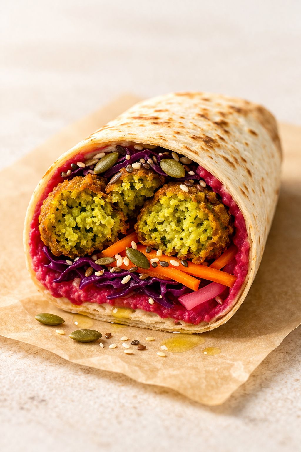 Wrap de falafel